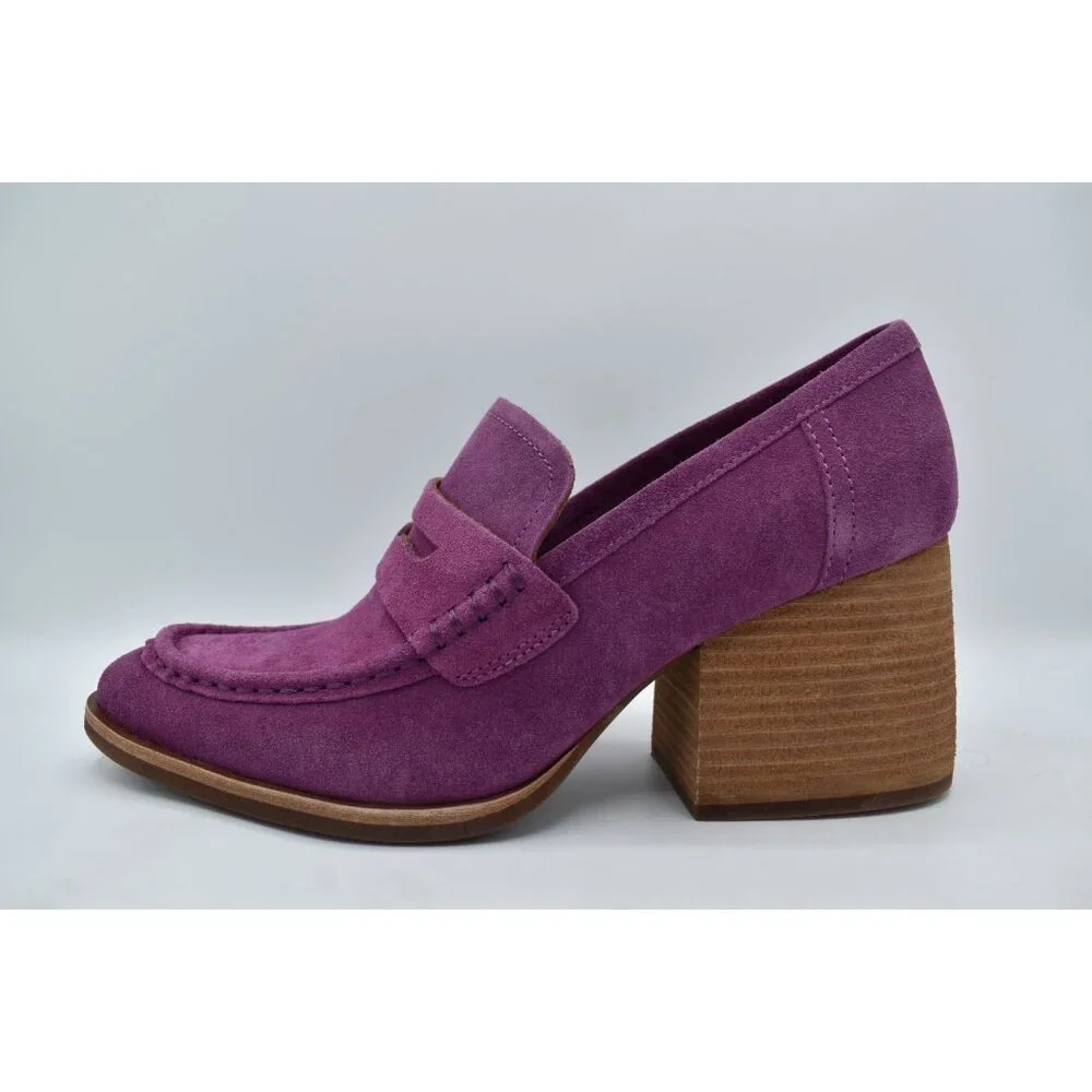 Kork-Ease Womens Size 11 Modeste Purple Suede‎ Block Heel Pump Loafers Shoes